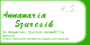 annamaria szurcsik business card